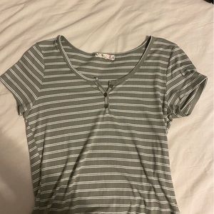 Green striped top